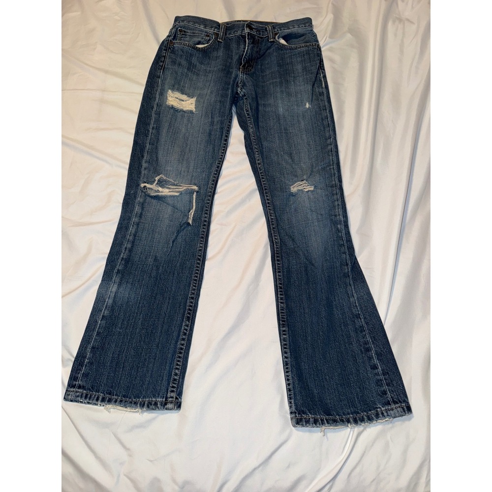 Levis 527 Slim Bootcut Jeans Mens 29x30 Distressed Medium Wash Denim 05527-4257